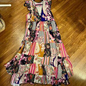 Anthropologie A+ Ruffled Patchwork Midi Dress - US size 18W